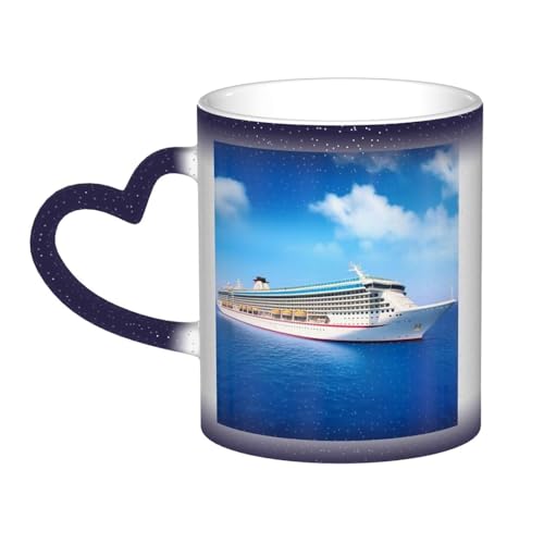 GDSHJKLW Kaffeetasse aus Keramik, 325 ml, Farbwechsel, personalisierbar, Kaffeetasse, Teetasse, Kreuzfahrtschiff, coole Kaffeetassen für Männer und Frauen, lustiges Geschenk von GDSHJKLW