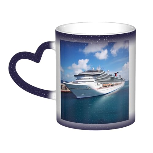 GDSHJKLW Kaffeetasse aus Keramik, 325 ml, Farbwechsel, personalisierbar, Kaffeetasse, Teetasse, Kreuzfahrtschiffe, coole Kaffeetassen für Männer und Frauen, lustiges Geschenk von GDSHJKLW