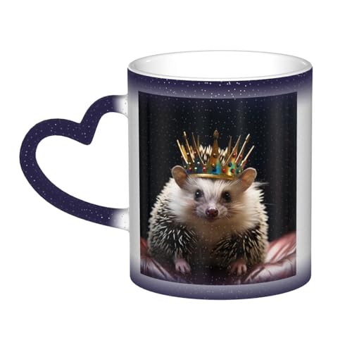 GDSHJKLW Kaffeetasse aus Keramik, 325 ml, Farbwechsel, personalisierbar, Kaffeetasse, Teetasse, Krone mit Igel, coole Kaffeetassen für Männer und Frauen, lustiges Geschenk GDSHJKLW Kaffeetasse aus Keramik, 325 ml, Farbwechsel, personalisierbar, Kaffeetasse, Teetasse, Krone mit Igel, coole Kaffeetassen für Männer und Frauen, lustiges Geschenk von GDSHJKLW