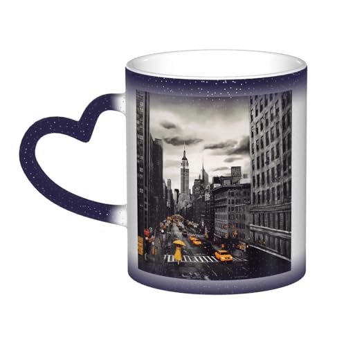 GDSHJKLW Kaffeetasse aus Keramik, 325 ml, Farbwechsel, personalisierbar, Kaffeetasse, Teetasse, Love from New York, coole Kaffeetassen für Männer und Frauen, lustiges Geschenk von GDSHJKLW
