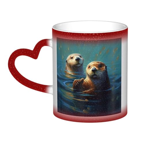 GDSHJKLW Kaffeetasse aus Keramik, 325 ml, Farbwechsel, personalisierbar, Kaffeetasse, Teetasse, Meeresotter, Malerei, coole Kaffeetassen für Männer und Frauen, lustiges Geschenk GDSHJKLW Kaffeetasse aus Keramik, 325 ml, Farbwechsel, personalisierbar, Kaffeetasse, Teetasse, Meeresotter, Malerei, coole Kaffeetassen für Männer und Frauen, lustiges Geschenk von GDSHJKLW