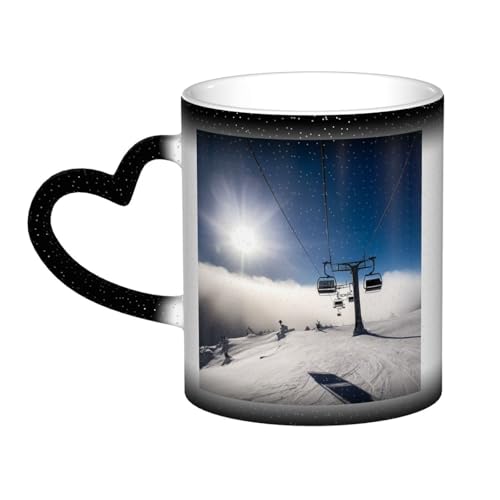GDSHJKLW Kaffeetasse aus Keramik, 325 ml, Farbwechsel, personalisierbar, Kaffeetasse, Teetasse, Skilift bei Sonnenschein, coole Kaffeetassen für Männer und Frauen, lustiges Geschenk GDSHJKLW Kaffeetasse aus Keramik, 325 ml, Farbwechsel, personalisierbar, Kaffeetasse, Teetasse, Skilift bei Sonnenschein, coole Kaffeetassen für Männer und Frauen, lustiges Geschenk von GDSHJKLW