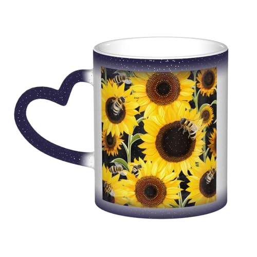 GDSHJKLW Kaffeetasse aus Keramik, 325 ml, Farbwechsel, personalisierbar, Kaffeetasse, Teetasse, Sonnenblumen-Bienen, coole Kaffeetasse für Männer und Frauen, lustiges Geschenk GDSHJKLW Kaffeetasse aus Keramik, 325 ml, Farbwechsel, personalisierbar, Kaffeetasse, Teetasse, Sonnenblumen-Bienen, coole Kaffeetasse für Männer und Frauen, lustiges Geschenk von GDSHJKLW