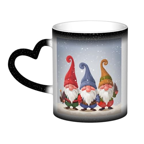 GDSHJKLW Kaffeetasse aus Keramik, 325 ml, Farbwechsel, personalisierbar, Kaffeetasse, Teetasse, Weihnachten, Winter, Zwerge, coole Kaffeetassen für Männer und Frauen, lustiges Geschenk von GDSHJKLW