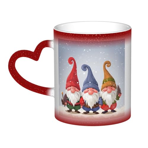 GDSHJKLW Kaffeetasse aus Keramik, 325 ml, Farbwechsel, personalisierbar, Kaffeetasse, Teetasse, Weihnachten, Winter, Zwerge, coole Kaffeetassen für Männer und Frauen, lustiges Geschenk von GDSHJKLW