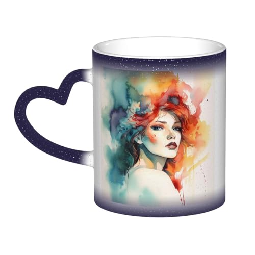GDSHJKLW Kaffeetasse aus Keramik, 325 ml, Farbwechsel, personalisierbar, Kaffeetasse, Teetasse, abstrakte Aquarell-Dame, coole Kaffeetasse für Männer und Frauen, lustiges Geschenk GDSHJKLW Kaffeetasse aus Keramik, 325 ml, Farbwechsel, personalisierbar, Kaffeetasse, Teetasse, abstrakte Aquarell-Dame, coole Kaffeetasse für Männer und Frauen, lustiges Geschenk von GDSHJKLW
