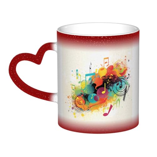 GDSHJKLW Kaffeetasse aus Keramik, 325 ml, Farbwechsel, personalisierbar, Kaffeetasse, Teetasse, abstraktes Musik-Thema, coole Kaffeetasse für Männer und Frauen, lustiges Geschenk von GDSHJKLW