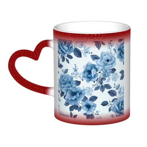 GDSHJKLW Kaffeetasse aus Keramik, 325 ml, Farbwechsel, personalisierbar, Kaffeetasse, Teetasse, blaue Blumen, Blumenmuster, Rosen, 1 coole Kaffeetasse für Männer und Frauen, lustiges Geschenk GDSHJKLW Kaffeetasse aus Keramik, 325 ml, Farbwechsel, personalisierbar, Kaffeetasse, Teetasse, blaue Blumen, Blumenmuster, Rosen, 1 coole Kaffeetasse für Männer und Frauen, lustiges Geschenk von GDSHJKLW
