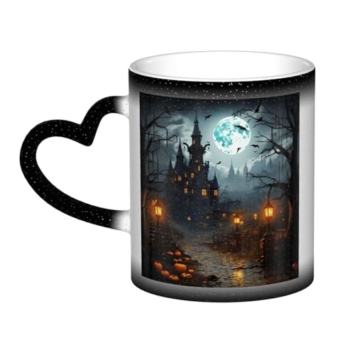 GDSHJKLW Kaffeetasse aus Keramik, 325 ml, Farbwechsel, personalisierbar, Kaffeetasse, Teetasse, düsteres Schloss und Hexe, coole Kaffeetassen für Männer und Frauen, lustiges Geschenk GDSHJKLW Kaffeetasse aus Keramik, 325 ml, Farbwechsel, personalisierbar, Kaffeetasse, Teetasse, düsteres Schloss und Hexe, coole Kaffeetassen für Männer und Frauen, lustiges Geschenk von GDSHJKLW