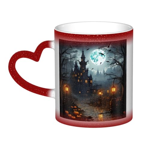 GDSHJKLW Kaffeetasse aus Keramik, 325 ml, Farbwechsel, personalisierbar, Kaffeetasse, Teetasse, düsteres Schloss und Hexe, coole Kaffeetassen für Männer und Frauen, lustiges Geschenk GDSHJKLW Kaffeetasse aus Keramik, 325 ml, Farbwechsel, personalisierbar, Kaffeetasse, Teetasse, düsteres Schloss und Hexe, coole Kaffeetassen für Männer und Frauen, lustiges Geschenk von GDSHJKLW