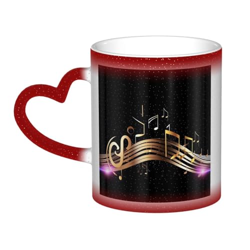 GDSHJKLW Kaffeetasse aus Keramik, 325 ml, Farbwechsel, personalisierbar, Kaffeetasse, Teetasse, neuartige Musiknote, coole Kaffeetassen für Männer und Frauen, lustiges Geschenk von GDSHJKLW
