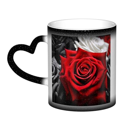 GDSHJKLW Kaffeetasse aus Keramik, 325 ml, Farbwechsel, personalisierbar, Kaffeetasse, Teetasse, schwarz, weiß und rot, coole Kaffeetassen für Männer und Frauen, lustiges Geschenk von GDSHJKLW