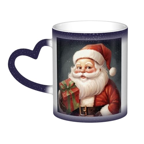 GDSHJKLW Keramik-Kaffeetasse, Farbwechsel-Tasse, personalisierbar, Kaffeetasse, Teetasse, Weihnachtsmann, mit Box, coole Kaffeetassen für Männer und Frauen, lustiges Geschenk von GDSHJKLW