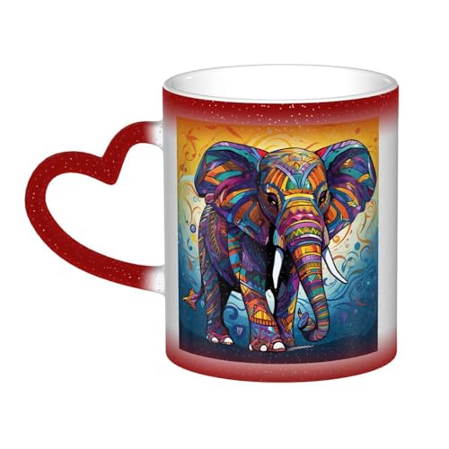 GDSHJKLW Keramik-Kaffeetasse, Farbwechsel-Tasse, personalisierbar, Kaffeetasse, Teetasse, bunter Elefant, coole Kaffeetassen für Männer und Frauen, lustiges Geschenk GDSHJKLW Keramik-Kaffeetasse, Farbwechsel-Tasse, personalisierbar, Kaffeetasse, Teetasse, bunter Elefant, coole Kaffeetassen für Männer und Frauen, lustiges Geschenk von GDSHJKLW