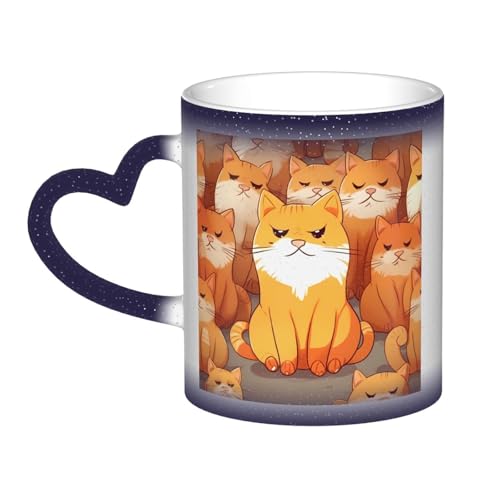 GDSHJKLW Keramik-Kaffeetasse, Farbwechsel-Tasse, personalisierbar, Kaffeetasse, Teetasse, orangefarbene Katzen, coole Kaffeetassen für Männer und Frauen, lustiges Geschenk GDSHJKLW Keramik-Kaffeetasse, Farbwechsel-Tasse, personalisierbar, Kaffeetasse, Teetasse, orangefarbene Katzen, coole Kaffeetassen für Männer und Frauen, lustiges Geschenk von GDSHJKLW