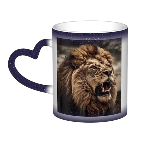 GDSHJKLW Keramik-Kaffeetasse, Farbwechsel-Tasse, personalisierbar, Kaffeetasse, Teetasse, wütender Löwe, coole Kaffeetassen für Männer und Frauen, lustiges Geschenk GDSHJKLW Keramik-Kaffeetasse, Farbwechsel-Tasse, personalisierbar, Kaffeetasse, Teetasse, wütender Löwe, coole Kaffeetassen für Männer und Frauen, lustiges Geschenk von GDSHJKLW