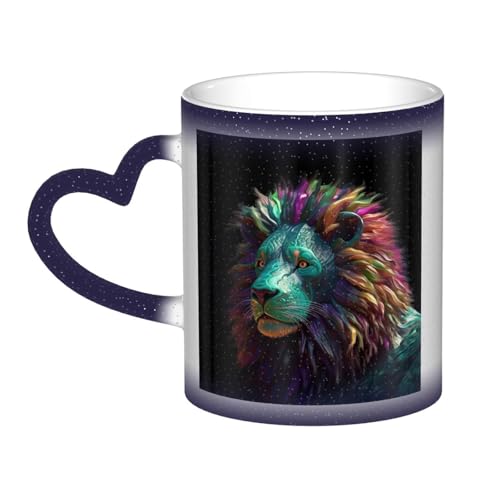 GDSHJKLW Keramik-Kaffeetassen, 325 ml, Farbwechsel, personalisierbar, Kaffeetasse, Teetasse, abstrakte 3D-Kunst, Löwe, coole Kaffeetassen für Männer und Frauen, lustiges Geschenk GDSHJKLW Keramik-Kaffeetassen, 325 ml, Farbwechsel, personalisierbar, Kaffeetasse, Teetasse, abstrakte 3D-Kunst, Löwe, coole Kaffeetassen für Männer und Frauen, lustiges Geschenk von GDSHJKLW