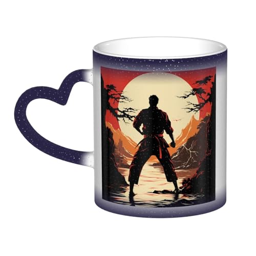 GDSHJKLW Keramik-Kaffeetassen, 325 ml, Farbwechsel-Tasse, personalisierbar, Kaffeetasse, Teetasse, Karate, coole Kaffeetasse für Männer und Frauen, lustiges Geschenk von GDSHJKLW