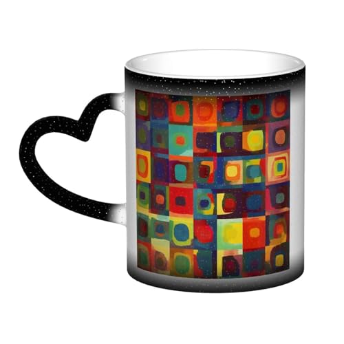 GDSHJKLW Keramik-Kaffeetassen, 325 ml, Farbwechsel-Tasse, personalisierbar, Kaffeetasse, Teetasse, abstrakte Kunst, Quadrate, coole Kaffeetassen für Männer und Frauen, lustiges Geschenk GDSHJKLW Keramik-Kaffeetassen, 325 ml, Farbwechsel-Tasse, personalisierbar, Kaffeetasse, Teetasse, abstrakte Kunst, Quadrate, coole Kaffeetassen für Männer und Frauen, lustiges Geschenk von GDSHJKLW