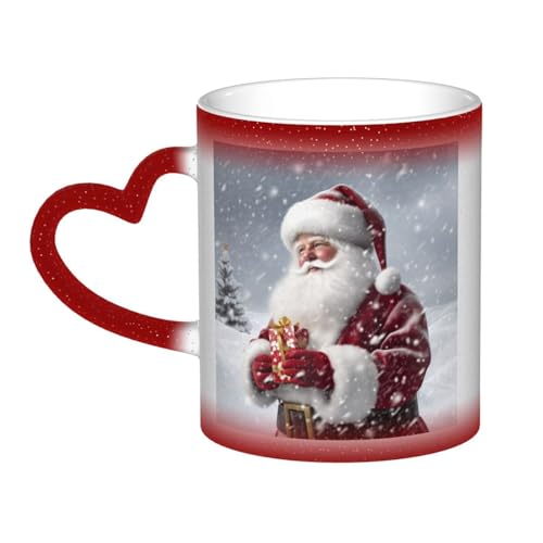 GDSHJKLW Keramik-Kaffeetassen mit Farbwechsel, 325 ml, personalisierbar, Kaffeetasse, Teetasse, Weihnachtsmann, Schnee, Sekenry, coole Kaffeetassen für Männer und Frauen, lustiges Geschenk von GDSHJKLW
