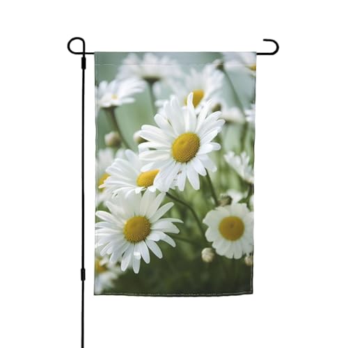 Gänseblümchen-Blumen-Gartenflagge, doppelseitig, Bauernhaus, Urlaub, Hof, Flagge, 30,5 x 45,7 cm, saisonales Outdoor-Banner für Frühling, Sommer, Rasen, Veranda, Heimdekoration, kleine Gartenflagge von GDSHJKLW
