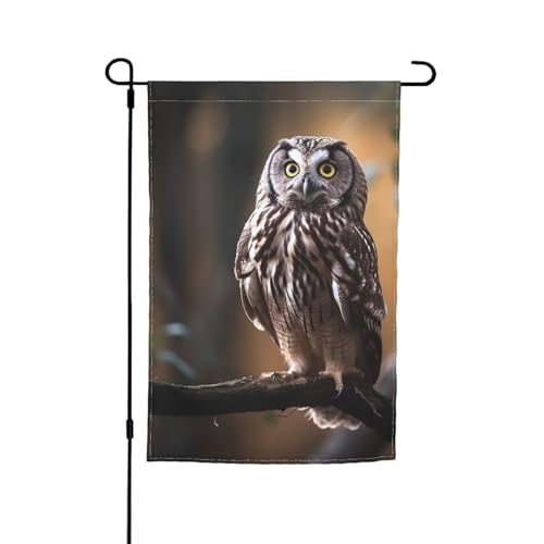 Gartenflagge Eule steht auf dem Baum, doppelseitig, Bauernhaus, Urlaub, Hof, Flagge, 30,5 x 45,7 cm, saisonales Outdoor-Banner für Frühling, Sommer, Rasen, Veranda, Heimdekoration, kleine Gartenflagge von GDSHJKLW