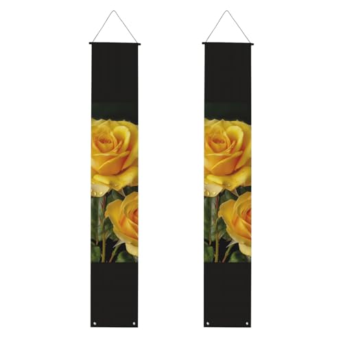 Gelbe Rose Veranda Banner Hängende Tür Banner Happy Birthday Veranda Schild Party Banner Foto Hintergrund Haustür Schilder für Willkommen Urlaub Party Indoor Outdoor Dekor von GDSHJKLW