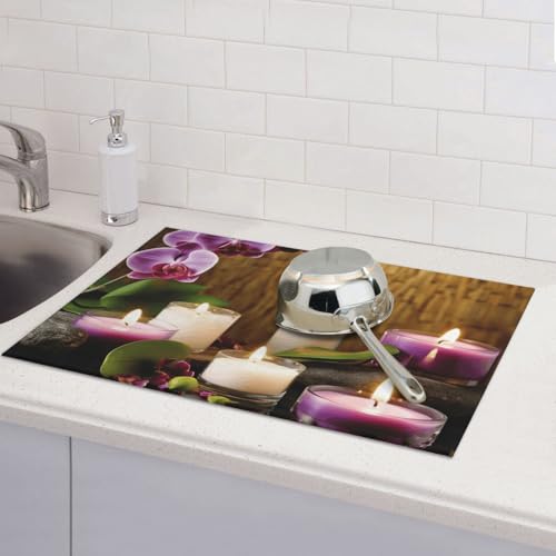 Geschirr-Abtropfmatte für Küchentheke, saugfähige Mikrofaser, wendbar, waschbar, Abtropfmatte, 45,7 x 61 cm, für Zuhause, Küche, Esszimmer, Büro von GDSHJKLW