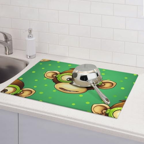 Green Clever Monkey Abtropfmatte für Küchentheke, saugfähige Mikrofaser, wendbar, waschbar, Abtropfgestell, 45,7 x 61 cm, für Zuhause, Küche, Esszimmer, Büro Green Clever Monkey Abtropfmatte für Küchentheke, saugfähige Mikrofaser, wendbar, waschbar, Abtropfgestell, 45,7 x 61 cm, für Zuhause, Küche, Esszimmer, Büro von GDSHJKLW