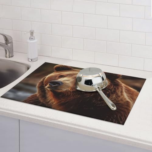 Grizzly Bear Abtropfmatten für Küchentheke, saugfähige Mikrofaser, wendbar, waschbar, Abtropfgestell, 45,7 x 61 cm, leicht zu reinigen, für Zuhause, Küche, Esszimmer, Büro Grizzly Bear Abtropfmatten für Küchentheke, saugfähige Mikrofaser, wendbar, waschbar, Abtropfgestell, 45,7 x 61 cm, leicht zu reinigen, für Zuhause, Küche, Esszimmer, Büro von GDSHJKLW