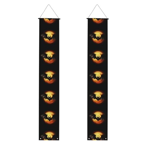 Halloween Fledermaus Veranda Banner Hängende Tür Banner Happy Birthday Veranda Schild Party Banner Foto Hintergrund Haustür Schilder für Willkommen Urlaub Party Indoor Outdoor Dekor von GDSHJKLW