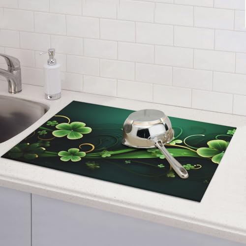 Happy St. Patrick's Day Abtropfmatten für Küchentheke, saugfähige Mikrofaser, wendbar, waschbar, Abtropfgestell, 45,7 x 61 cm, leicht zu reinigen, für Zuhause, Küche, Esszimmer, Büro Happy St. Patrick's Day Abtropfmatten für Küchentheke, saugfähige Mikrofaser, wendbar, waschbar, Abtropfgestell, 45,7 x 61 cm, leicht zu reinigen, für Zuhause, Küche, Esszimmer, Büro von GDSHJKLW
