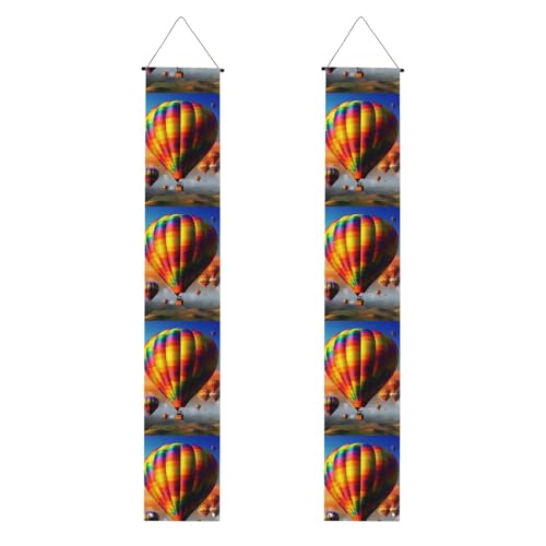 Heißluftballons Veranda Banner Hängende Tür Banner Happy Birthday Veranda Schild Party Banner Foto Hintergrund Haustür Schilder für Willkommen Urlaub Party Indoor Outdoor Dekor von GDSHJKLW