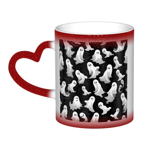 Keramik-Kaffeetassen, 325 ml, Farbwechsel-Tasse, personalisierbar, Kaffeetasse, Teetasse, Halloween, Gothic, coole Kaffeetassen für Männer und Frauen, lustiges Geschenk von GDSHJKLW