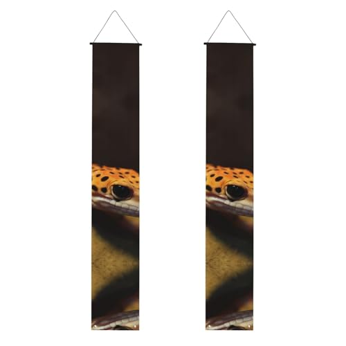 Leopard Little Gecko Veranda Banner Hängende Tür Banner Happy Birthday Veranda Schild Party Banner Foto Hintergrund Haustür Schilder für Willkommen Urlaub Party Indoor Outdoor Dekor von GDSHJKLW