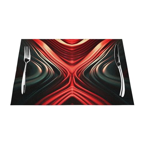 PVC-Platzsets, rutschfest, hitzebeständig, Vinyl, abwischbar, waschbar, Tischset für Küche, Esstisch, Dekoration, 6 Stück von GDSHJKLW