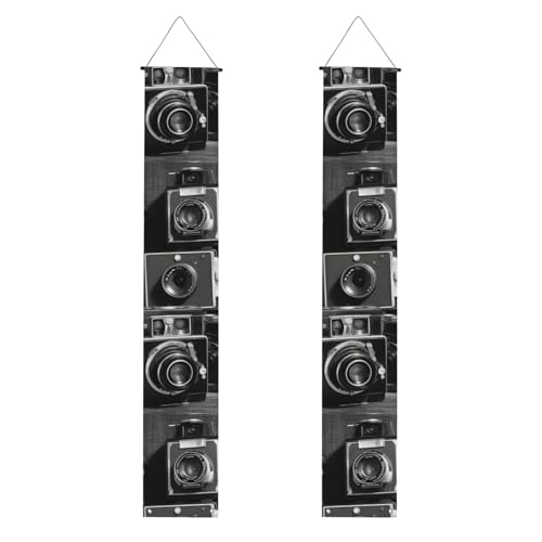 Retro Cool Camera Collection Veranda Banner Hängende Tür Banner Happy Birthday Veranda Schild Party Banner Foto Hintergrund Haustür Schilder für Willkommen Urlaub Party Indoor Outdoor Dekor von GDSHJKLW