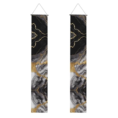Schwarz Weiß Gold Folie Marmor Veranda Banner Hängende Tür Banner Happy Birthday Veranda Schild Party Banner Foto Hintergrund Haustür Schilder für Willkommen Urlaub Party Indoor Outdoor Dekor von GDSHJKLW