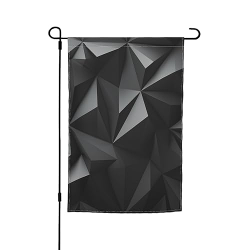 Schwarze geometrische Gartenflagge, doppelseitig, Bauernhaus, Urlaub, Hofflagge, 30,5 x 45,7 cm, saisonales Outdoor-Banner für Frühling, Sommer, Rasen, Veranda, Heimdekoration, kleine Gartenflagge von GDSHJKLW
