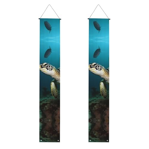 Sea Turtle Veranda Banner Hängende Tür Banner Happy Birthday Veranda Schild Party Banner Foto Hintergrund Haustür Schilder für Willkommen Urlaub Party Indoor Outdoor Dekor von GDSHJKLW