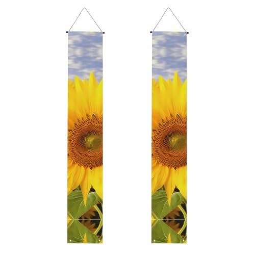 Sonnenblumen Veranda Banner Hängende Tür Banner Happy Birthday Veranda Schild Party Banner Foto Hintergrund Haustür Schilder für Willkommen Urlaub Party Indoor Outdoor Dekor von GDSHJKLW
