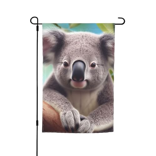 Süße Koala-Gartenflagge, doppelseitig, Bauernhaus, Urlaub, Hofflagge, 30,5 x 45,7 cm, saisonales Outdoor-Banner für Frühling, Sommer, Rasen, Veranda, Heimdekoration, kleine Gartenflagge von GDSHJKLW