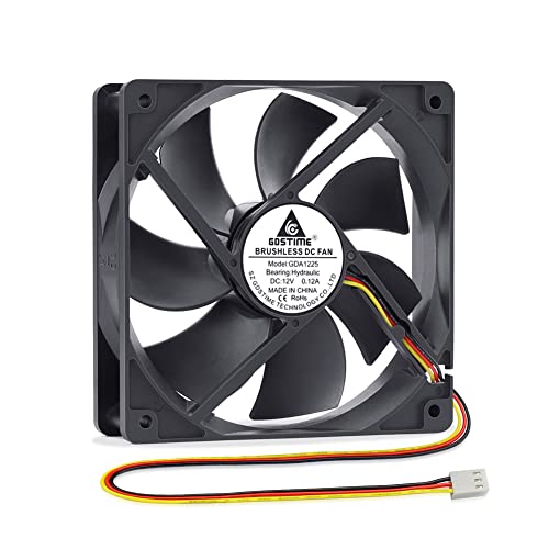 GDSTIME 120mm Lüfter 120mm CPU Lüfter 120mm 3 Pin Computer lüfter 120mm Gehäuselüfter 12V PC Lüfter 120 x 25mm CPU Kühler Bürstenloser Lüfter 1500 U/min für PSU TV Box Projektor GPU von GDSTIME