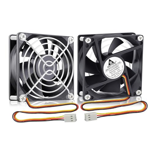 GDSTIME 12V 80mm 3 Pin CPU Lüfter 80 x 25mm PC Computer lüfter Gehäuselüfter 8CM CPU Kühler 8025 Bürstenloser 2800 U/min für Inverter Router Belüftung Lüfteraustausch von GDSTIME