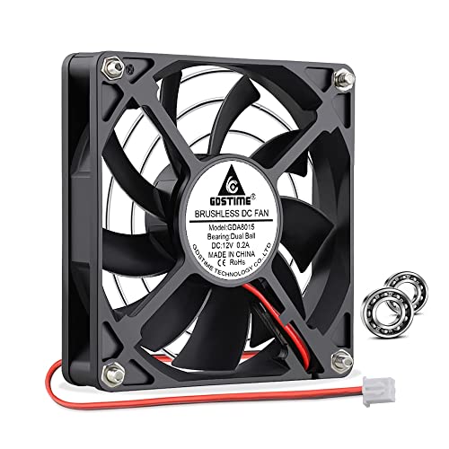 GDSTIME 80mm Lüfter 80mm Computerlüfter 80 x 15mm PC Lüfter Dual Kugellager 8CM Gehäuselüfter 12V Lüfter 2800 U/min Bürstenloser Kühlung Lüfter für Belüftung Auspuff DIY Lüfteraustausch von GDSTIME