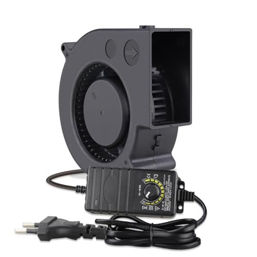 GDSTIME Radial Lüfter 230V 97x33 Gebläse Lüfter 220V Dual Kugellager Radiallüfter 230V Regelbar Geschwindigkeit für Camping BBQ Aufblasbar Kamin Belüftung von GDSTIME