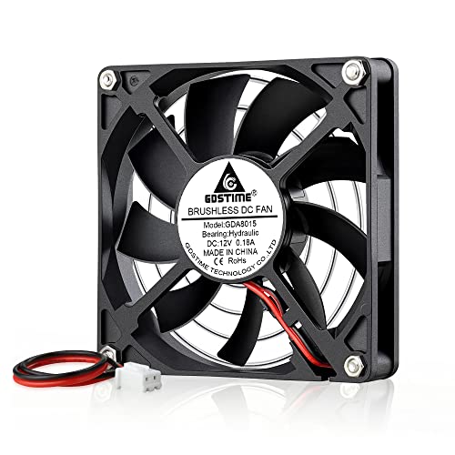 GDSTIME 80mm Lüfter 12V PC Lüfter 80x80x15 PC Ventilator 80mm Computer Gehäuselüfter 2800 U/min für Laptop Netzteils Schrank Wechselrrichter Kühlung Belüftung von GDSTIME