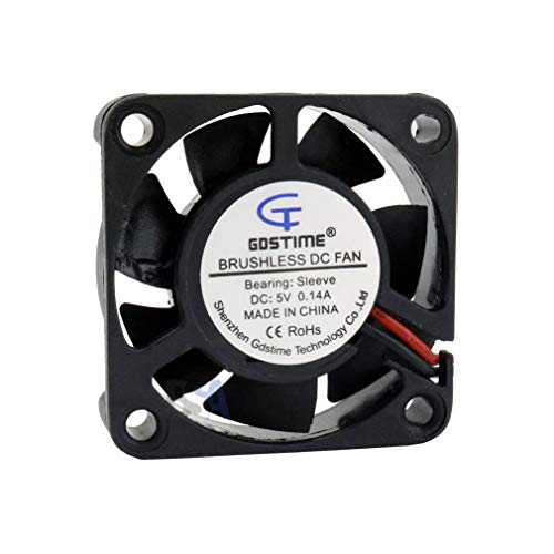 GDSTIME Lüfter 40 mm 40 x 40 x 10 5 V DC Air Fan 0,14 A 4 cm 2 Drähte (+/-) Kühlung 40 mm x 10 mm von GDSTIME