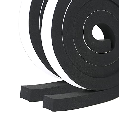 Dichtungsband Selbstklebend, Türdichtung Schaumstoff Klebeband, Moosgummi Selbstklebend für Türen & Fenster, Gummidichtung für Kollision Siegel Schalldämmung (A: 12mm(B) x12mm(D) X4m(L)) von GDWD