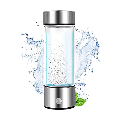 Wasserstoff Generator, 420ml Tragbar Reiches Ionisator, PEM Technologie Hydrogen Wasserstoffreiche Generator, USB Wiederaufladbar Wasser Flasche für Heimreisen, Anti Aging Trinkflasche von GDWD